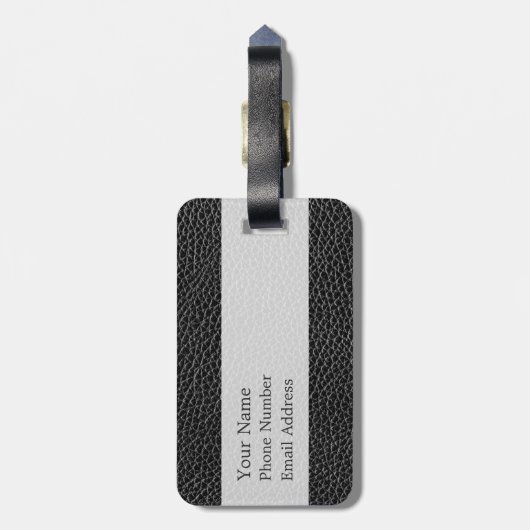 Imitat-schwarzes Leder Gepäckanhänger (Rückseite vertikal)