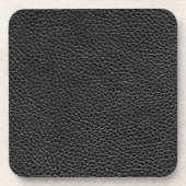 Imitat-schwarzes Leder Getränkeuntersetzer (Vorderseite)