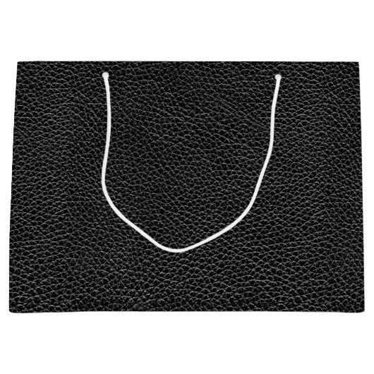 Imitat-schwarzes Leder Große Geschenktüte (Vorderseite)