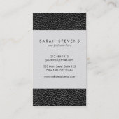 Imitat-schwarzes Leder Visitenkarte (Rückseite)