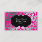 Imitat silber Barockmuschel-/DJ-Farben Rosa+Schwar Visitenkarte (Vorderseite)