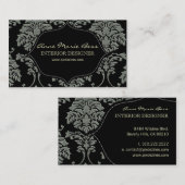Imitat Silber/Schiefer-Damast/Schieferhintergrund Visitenkarte (Vorne/Hinten)