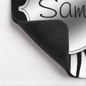 Imitat-Silber und schwarzer Zebra personalisiert Mousepad (Ecke)