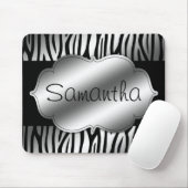 Imitat-Silber und schwarzer Zebra personalisiert Mousepad (Mit Mouse)