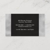 Imitat Silberfolie Schwarz Visitenkarte (Rückseite)