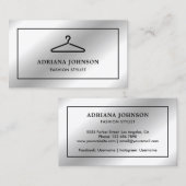 Imitat Silberfolienkleidung gefährdet Mode-Stylist Visitenkarte (Vorne/Hinten)