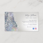 Imitat Silberne Glitzer-Folie Visitenkarte (Rückseite)