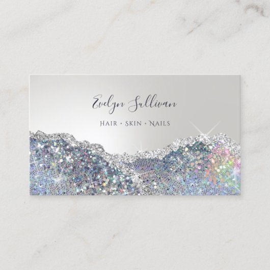 Imitat Silberne Glitzer-Folie Visitenkarte (Vorderseite)