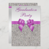 Imitat-silberne Juwel-leuchtendes Einladung (Vorne/Hinten)