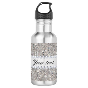 Imitat-silberne Sequins und Diamanten Edelstahlflasche
