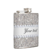 Imitat-silberne Sequins und Diamanten Flachmann (Rechts)