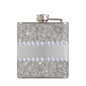 Imitat-silberne Sequins und Diamanten Flachmann (Rückseite)