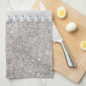 Imitat-silberne Sequins und Diamanten Geschirrtuch (Viertel Falte)