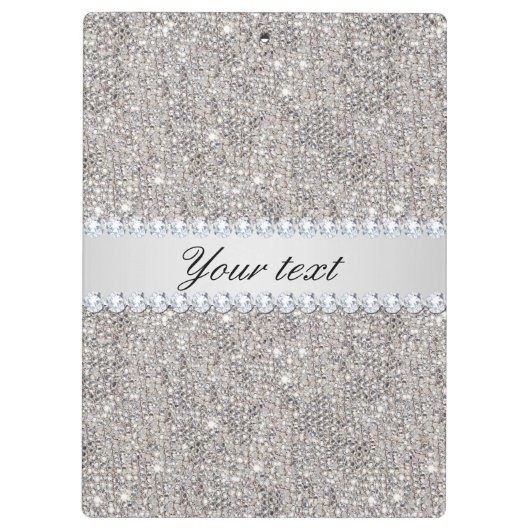 Imitat-silberne Sequins und Diamanten Klemmbrett (Rückseite)