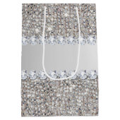 Imitat-silberne Sequins und Diamanten Mittlere Geschenktüte (Rückseite)