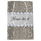 Imitat-silberne Sequins und Diamanten Mittlere Geschenktüte (Vorderseite)