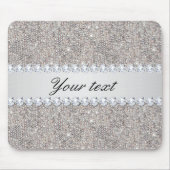 Imitat-silberne Sequins und Diamanten Mousepad (Vorne)