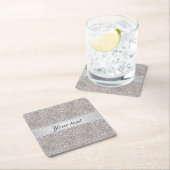 Imitat-silberne Sequins und Diamanten Rechteckiger Pappuntersetzer (Vor Ort)