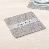 Imitat-silberne Sequins und Diamanten Rechteckiger Pappuntersetzer (angewinkelt)