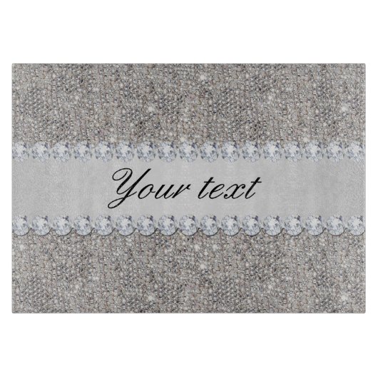 Imitat-silberne Sequins und Diamanten Schneidebrett (Vorderseite)