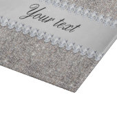 Imitat-silberne Sequins und Diamanten Schneidebrett (Ecke)