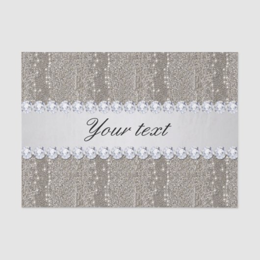 Imitat-silberne Sequins und Diamanten Seidenpapier (Vorderseite)