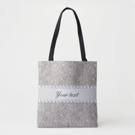 Imitat-silberne Sequins und Diamanten Tasche (Vorderseite)