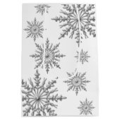 Imitat-silberne Winter-Schneeflocke-glückliche Mittlere Geschenktüte (Rückseite)