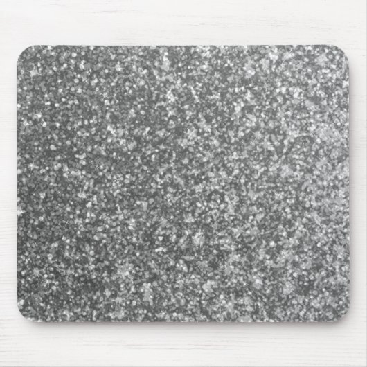 Imitat-silberner Glitzer-Glamour-Girly abstrakter Mousepad (Vorne)