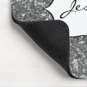 Imitat-silberner Glitzer-Glamour-Girly Mousepad (Ecke)