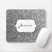 Imitat-silberner Glitzer-Glamour-Girly Mousepad (Mit Mouse)