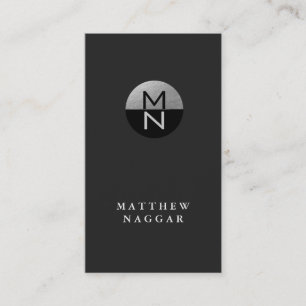 Imitat Silver Foil & Black Circle Logo Visitenkarte
