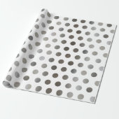 Imitat Silver Glitzer & White Medium Polka Dot Geschenkpapier (Ungerollt)
