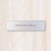 Imitat Silver Template Modernes Berufliches Elegan Türschild (Vorderseite )