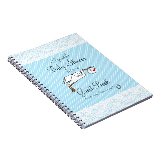 Imitat-Spitze, Storch-blaues Notizblock (Rechte Seite)