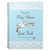 Imitat-Spitze, Storch-blaues Notizblock (Vorderseite)