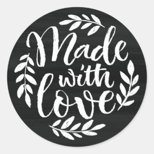Imitat-Tafel-Beschriftung gemacht mit Liebe Runder Aufkleber
