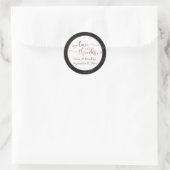 Imitat verkupfert Liebe und Dank-Skript mit Runder Aufkleber (Tasche)