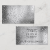 Imitat versilbert strukturiertes Metall 015 Visitenkarte (Vorne/Hinten)