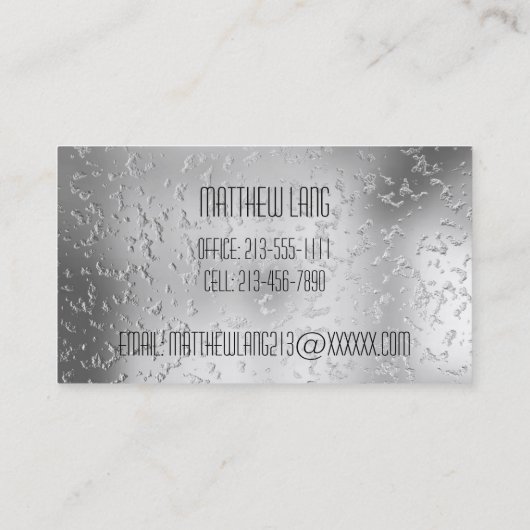 Imitat versilbert strukturiertes Metall 015 Visitenkarte (Rückseite)