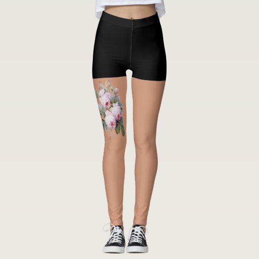 Imitat Vintage Rose Tattoo Leggings (Vorderseite)
