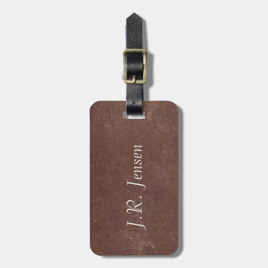 Imitat-Vintages Brown-Leder Gepäckanhänger (Vorderseite vertikal)