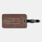 Imitat-Vintages Brown-Leder Gepäckanhänger (Rückseite horizontal)