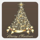 Imitat Weihnachtsbaum Quadratischer Aufkleber (Vorderseite)