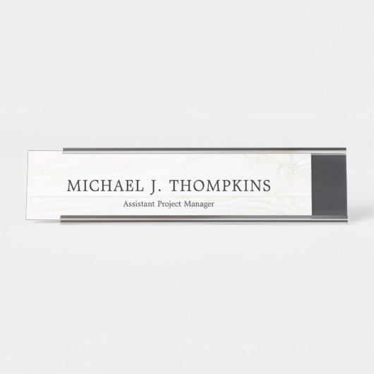 Imitat-weißer hölzerner Korn-Bauholz-Bau Schreibtischnamensplakette (Vorderseite )