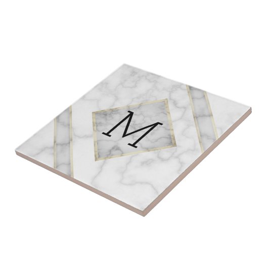 Imitat-weißer Marmor u. beige Alabaster mit Fliese (Seite)