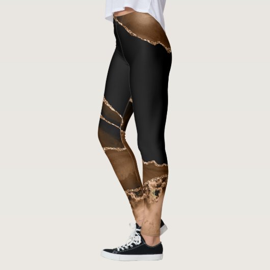 Imitat Wüstenbraun Marmor Agate Zeitgenössischer S Leggings (Links)