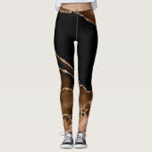 Imitat Wüstenbraun Marmor Agate Zeitgenössischer S Leggings (Vorderseite)