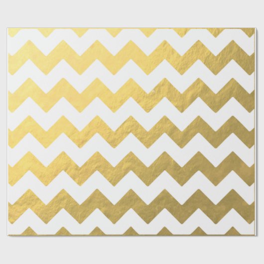 Imitat-Zickzack Gold u. weißes Verpackungs-Papier Geschenkpapier (Flach)