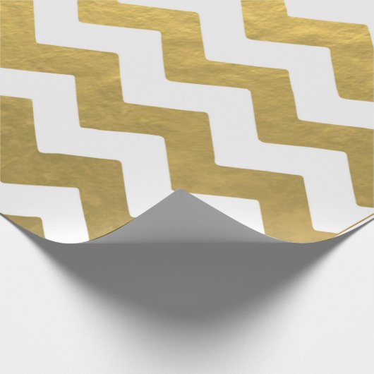 Imitat-Zickzack Gold u. weißes Verpackungs-Papier Geschenkpapier (Ecke)